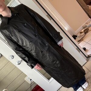 Sz XL Wilsons Leather black Trench Coat